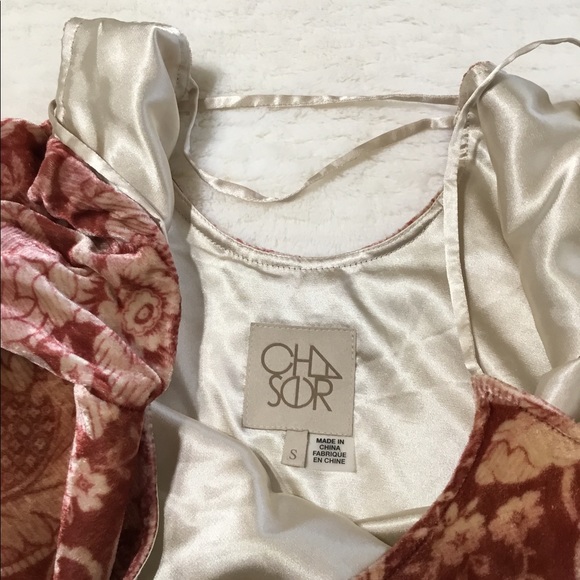 Chaser velvet vintage inspired tapestry mini orange dress size small - Picture 7 of 9